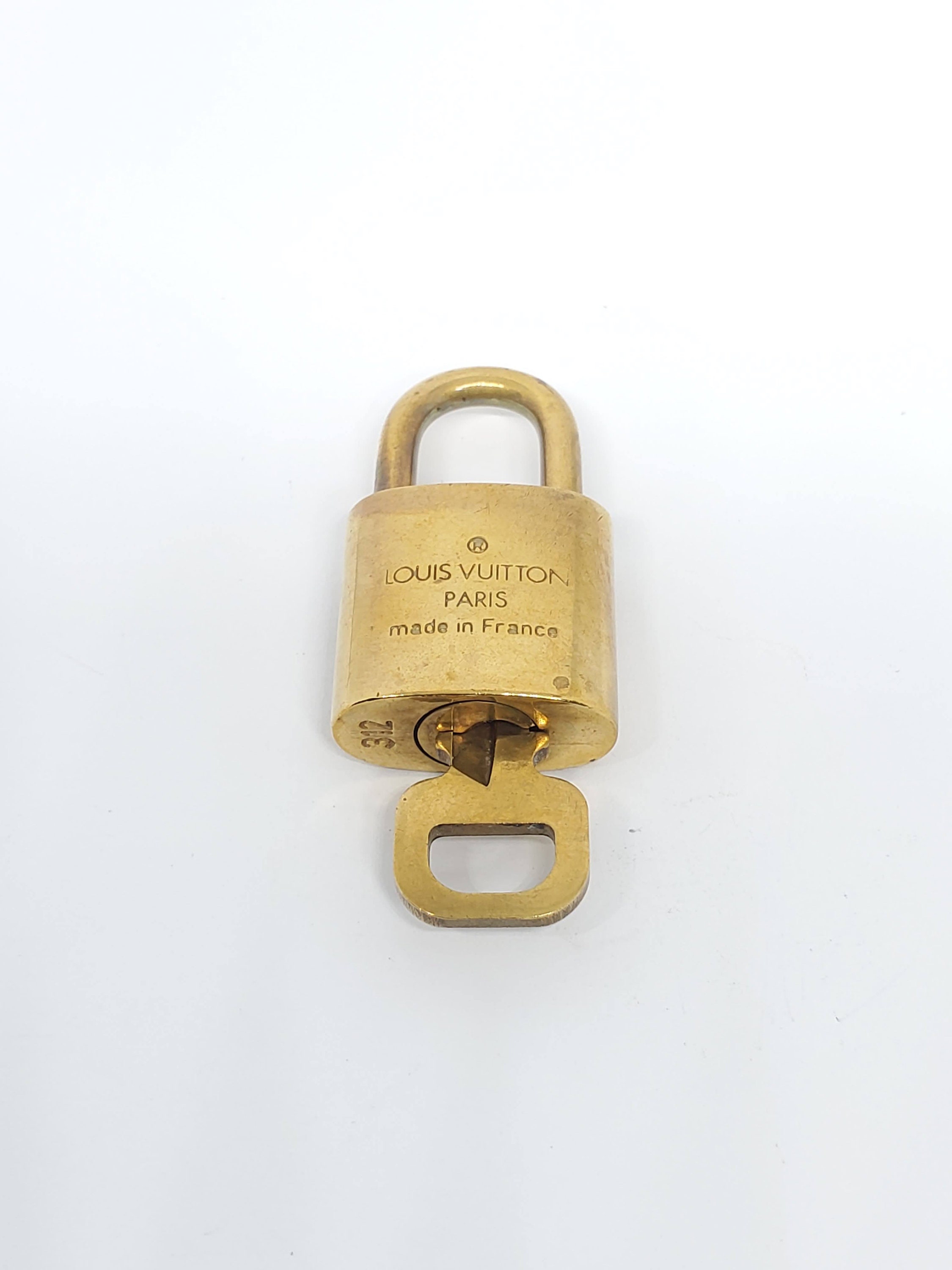 🔐 Gold Louis Vuitton Padlock with Key (Recently Polished)