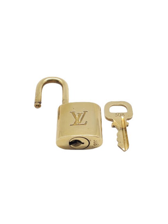 Authentic Louis Vuitton Gold Brass Lock and Key S… - image 3