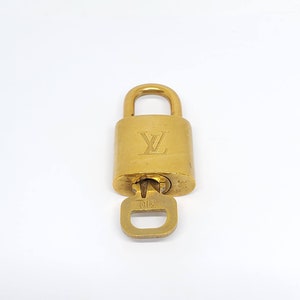 Authentic Louis Vuitton Gold Brass Lock and Key Set #310 Vintage