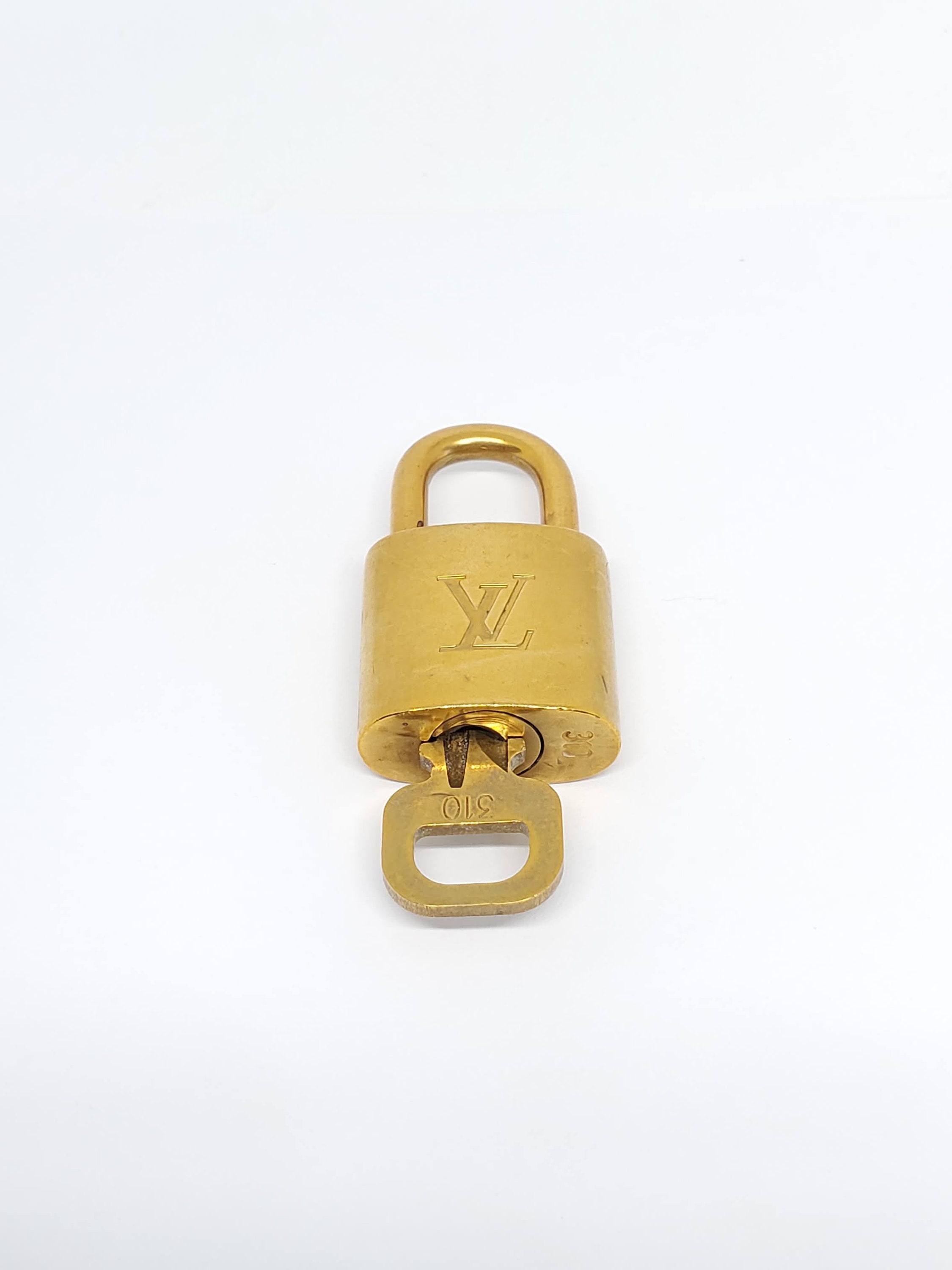 Louis Vuitton Lock & Key Set Silver Padlock Number 310