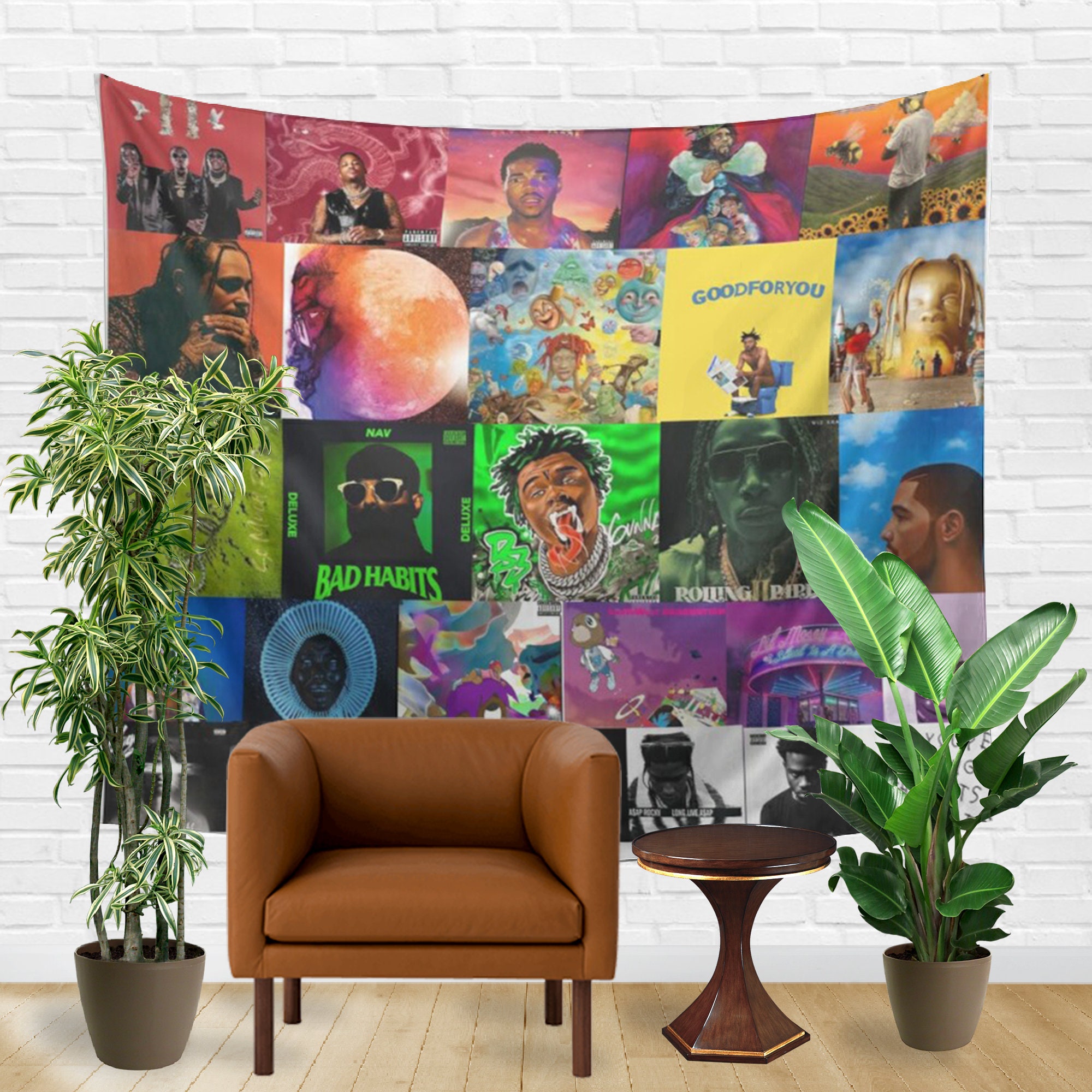 Album Cover Collage Tapestry J. Cole Dreamville Wall Tapestry Etsy