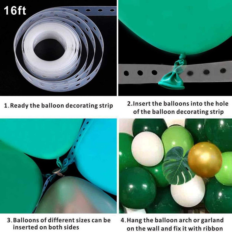 167pcs Balloons Garland Arch Kits Green Confetti Latex Balloons For Wedding Birthday Baby Shower Party Decoration