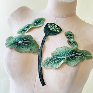 Lotus Leaf Embroidery Lace Applique: DIY Costume Patch