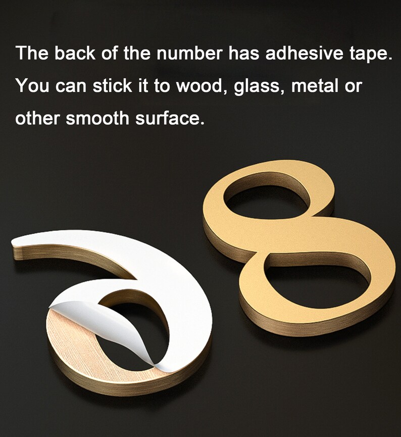 Selfadhesive Brass House Numbers Symbols Alphabet for Address Etsy