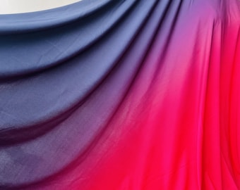 Ombre Gradient 4-Way Stretch Satin Fabric: Dance & Leotards