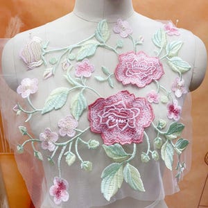Colorful Flower Embroidery Lace Applique Sewing on Designs Patches for DIY Costume Dress
