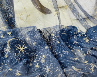 Shiny Star Moon Lace Fabric: Weicher Tüll-Mesh, DIY Kostüm-Kleid