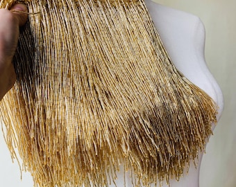 Dangling Beaded Fringe Trim Glass Tassel for Haute Couture Latin Belly Dance Costume Party Dress Craft