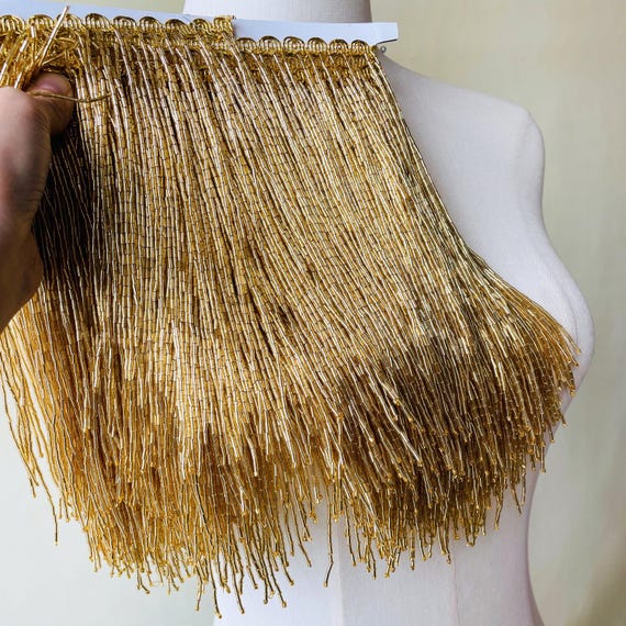 Dangling Beaded Fringe Trim Glass Tassel for Haute Couture Latin Belly  Dance Costume Party Dress Craft