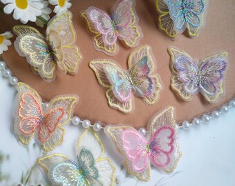 2 Ply 3D Butterfly Lace Applique Sewing Patches for Costume Dress Craft DIY