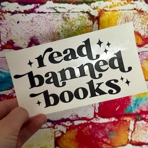 Read Banned Books Car Decal 6” wide by 3” tall | Decal | Bumper Sticker | Vinyl