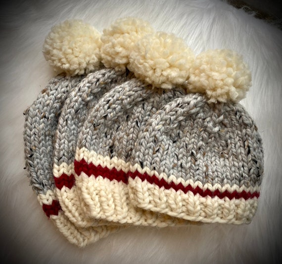Sock Monkey Inspired Knit Hat | Hand Knit Hat | Winter Hat | Made to Order | Multiple Sizes Available
