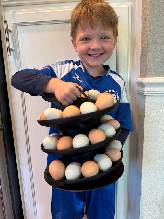 Handmade 3D Printed Egg Holder – Farmhouse Kitchen Spiral Egg Storage