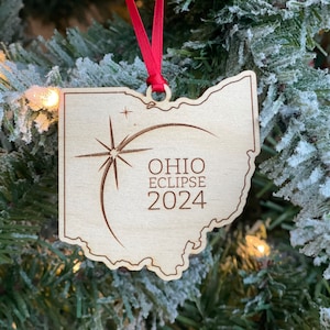 Solar Eclipse Ornament Ohio, 2024 Eclipse, 13 States, Science Ornament, Solar Event, School, Space, Astronomy, Ohio