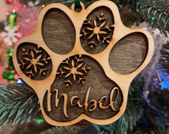 Personalized Pet Ornament (Dog Paw), Pets