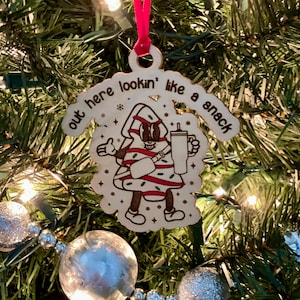 Christmas Tree Cake Ornament, Snack, Stanley, Tumbler, Lululemon, Belt Bag, Basic, Humor, Little Debbie