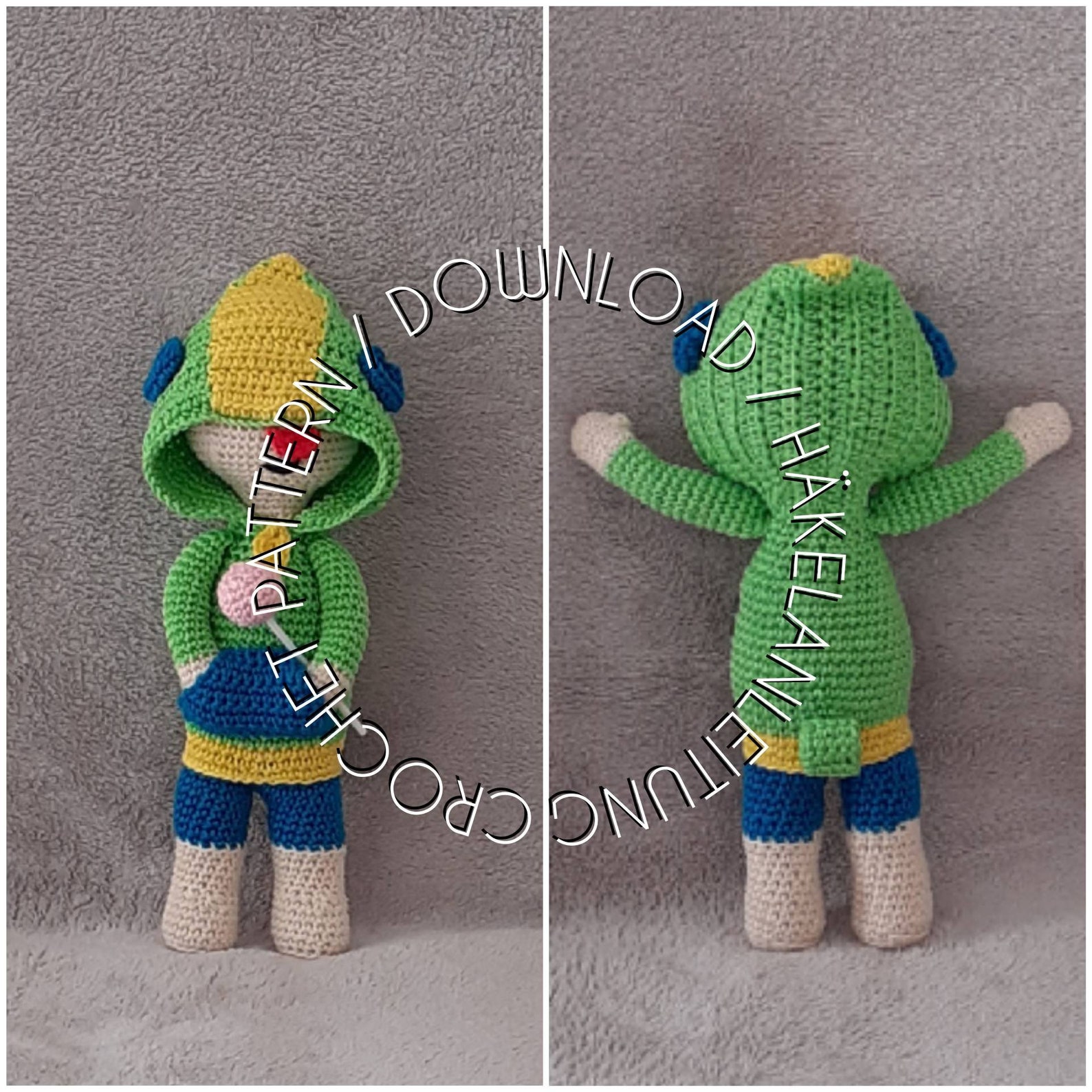 Download / Häkelanleitung Leon Brawl Stars / Crochet Pattern Etsy