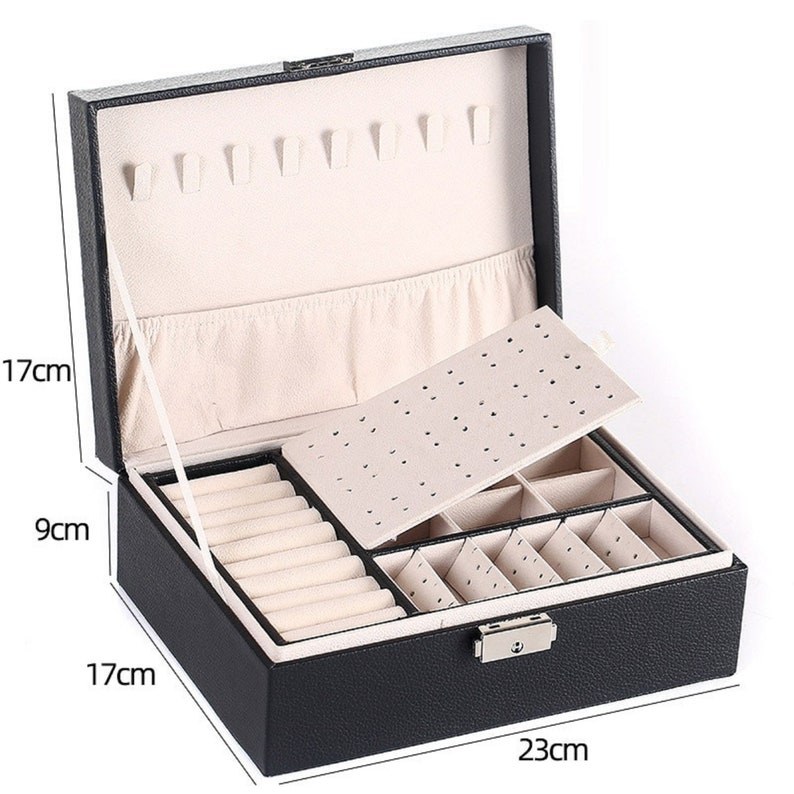 2020 New Double-Layer Velvet Jewelry Box European Jewelry Storage Box Large Space Jewelry Holder Gift Box