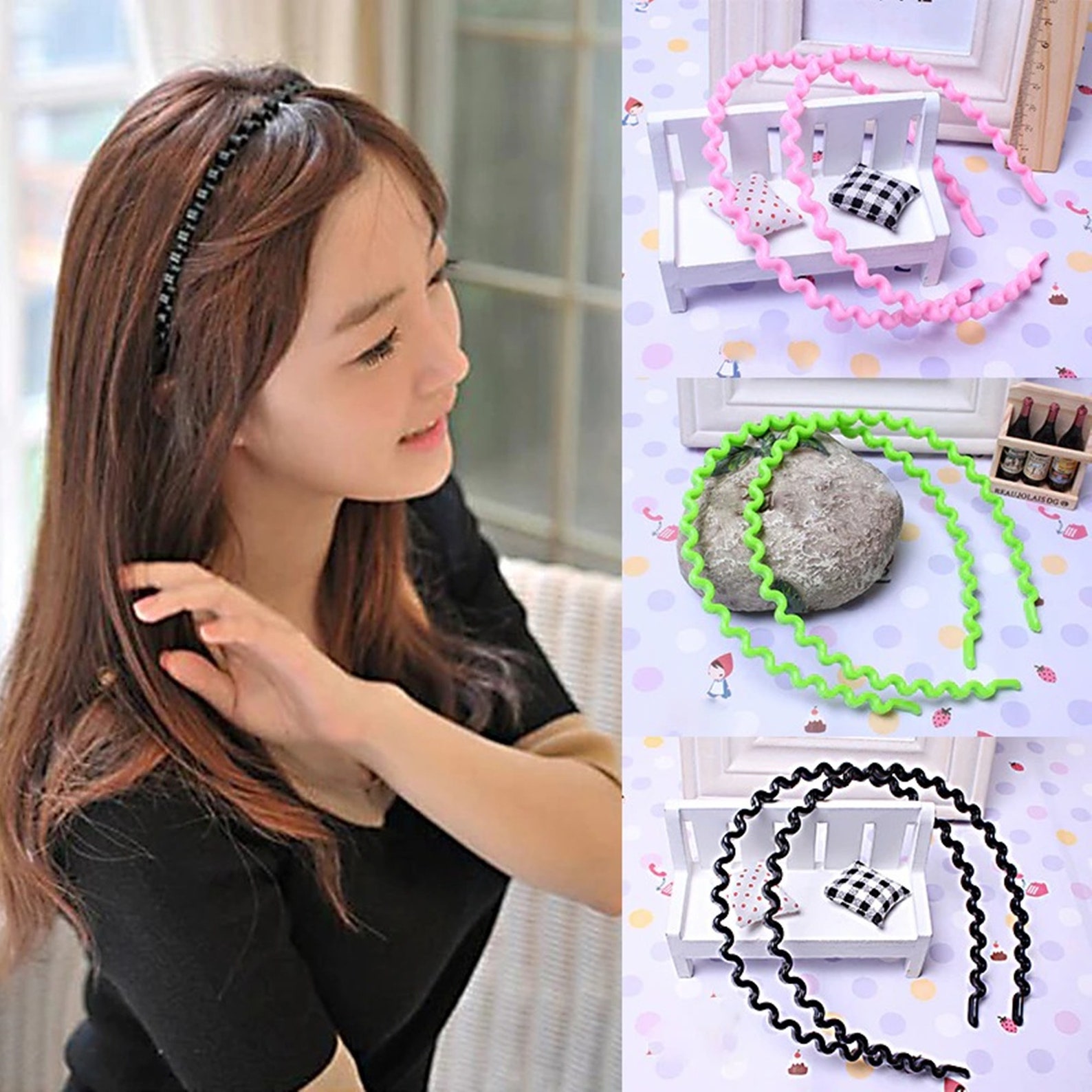 Hair Colorful headband Accessory Women Wavy Korean Wholesale Etsy