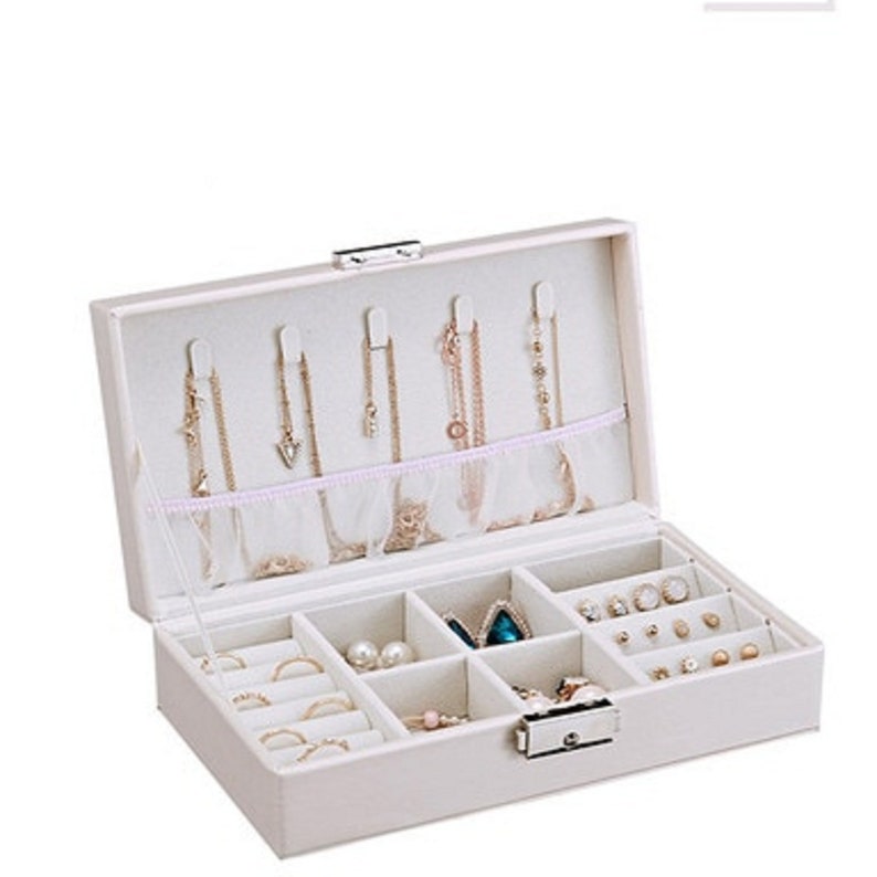 2020 New Double-Layer Velvet Jewelry Box European Jewelry Storage Box Large Space Jewelry Holder Gift Box