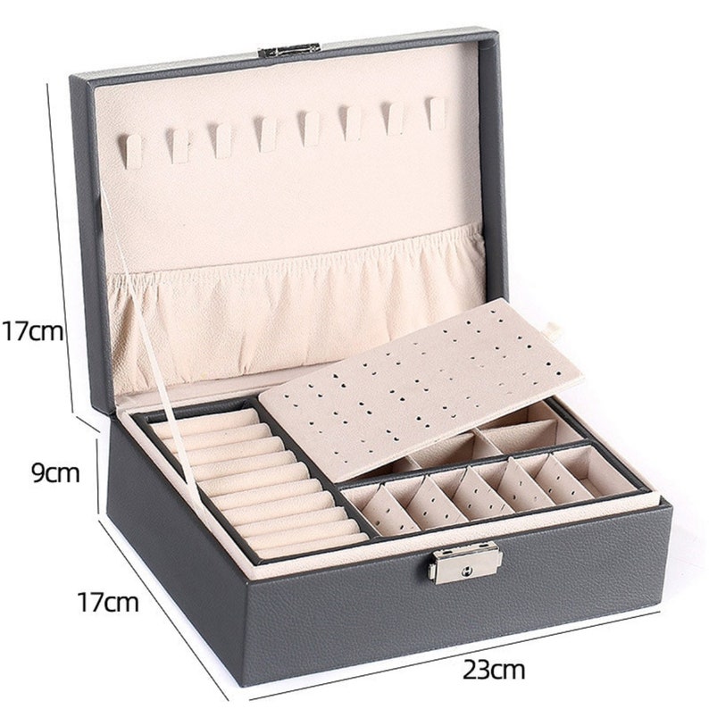 2020 New Double-Layer Velvet Jewelry Box European Jewelry Storage Box Large Space Jewelry Holder Gift Box