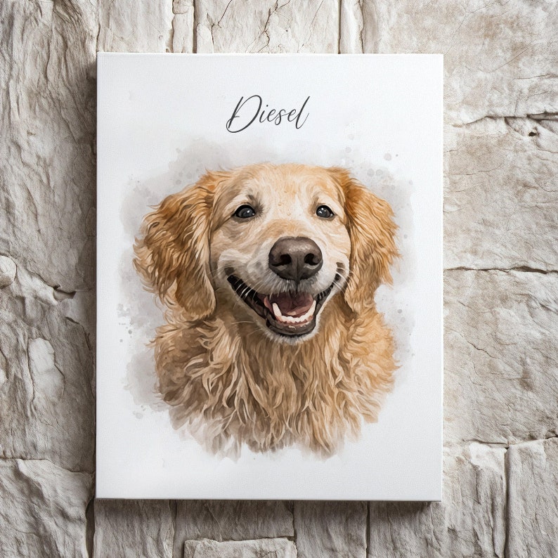 pet portrait, Pet drawing, Custom Dog Portrait, Custom pet Portrait, pet gift, Dog Painting, pet memorial gift, watercolor pet, pet artwork image 5
