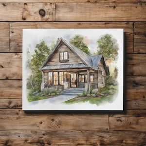 Home portrait, house painting, housewarming gift, our first home sign, home sweet home sign, watercolor home, house portrait, realtor gift image 7