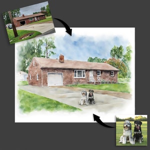 This listing is for adding elements or edits to a custom home or pet portrait.