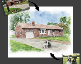 This listing is for adding elements or edits to a custom home or pet portrait.