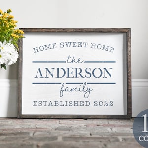 family name sign, custom name sign, personalized wood sign, farmhouse name sign, entryway sign, entryway gift, framed wood sign, personalise