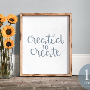 creato per creare, arredamento per la stanza dei lavori manuali, stanza dei lavori manuali in stile country, stanza dei lavori manuali in stile fattoria, regalo per creatori, regalo per artigiani, regalo per creatori Etsy, cartello per lavori manuali,