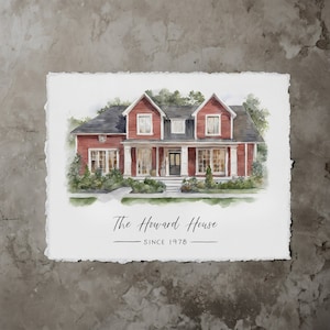 Home portrait, house painting, housewarming gift, our first home sign, home sweet home sign, watercolor home, house portrait, realtor gift image 2