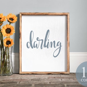 darling, darling sign, cute kids room sign, girls room, country quotes, kids room decor, farmhouse kids, cute nickname, darling quote,