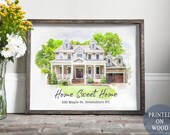 Home portrait, house painting, housewarming gift, our first home sign, home sweet home sign, watercolor home, house portrait, realtor gift