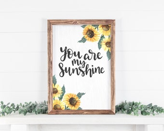 You are my sunshine, parent child decor, nursery decor, farmhouse wall art, motherhood art, girl room art, preschool sign, rustic love decor