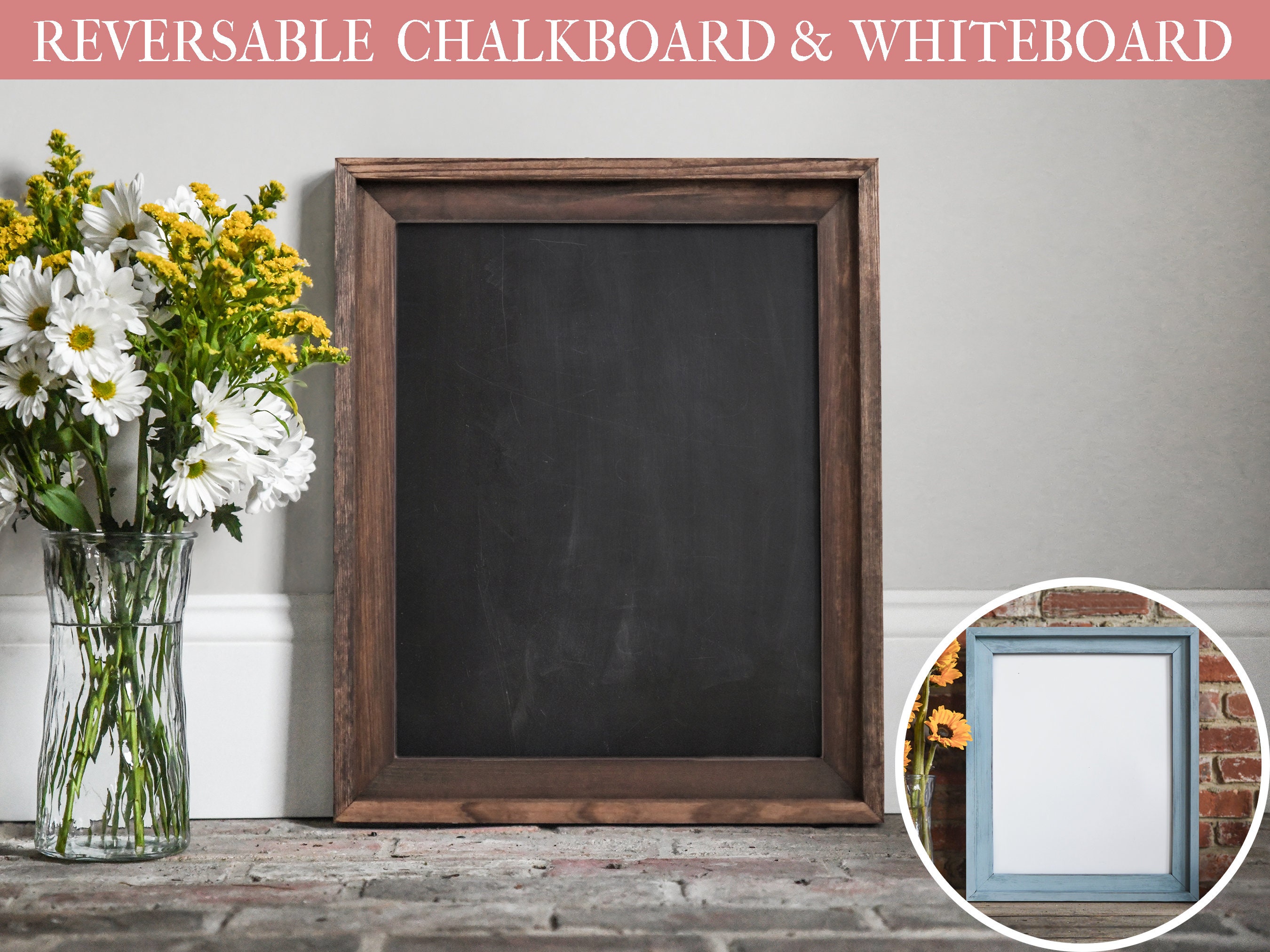 Mini Chalkboard Wood Cork Easel, Rectangle, 7-1/2-inch 