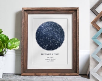 star map, anniversary gift, sky chart, wedding gift, baby shower gift, gift for her, couple gift, 5th anniversary, bridal shower, star art