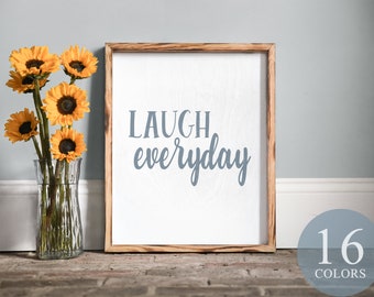 Laugh every day, laugh every day sign, laugh “, Framewood sign, farmhouse decor, minimalist sign, minimalist decor, cute sayings, kids room