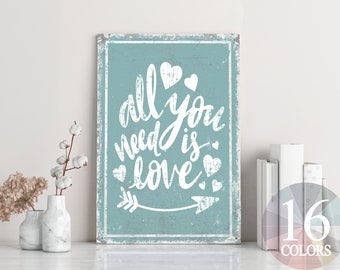 all you need is love, love sign, thoughtful gift, thoughtful decor, wedding gift, peace and love, couple goals, love is in the air, bride