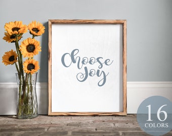 choose joy, choose joy sign, uplifting decor, encouraging sign, modern farmhouse, farmhouse decor, framed wood sign, rustic wall decor, joy