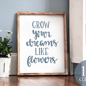 let your dreams bloom, inspirational sign, office decor, inspirational office, success sign, goals sign, motivational sign, mindset sign
