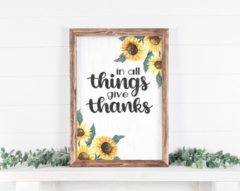 In alle dingen dank, inspirerend teken, woonkamer inrichting, rustieke inspiratie, Bijbelvers, religieus teken, verheffend teken, dankbaar
