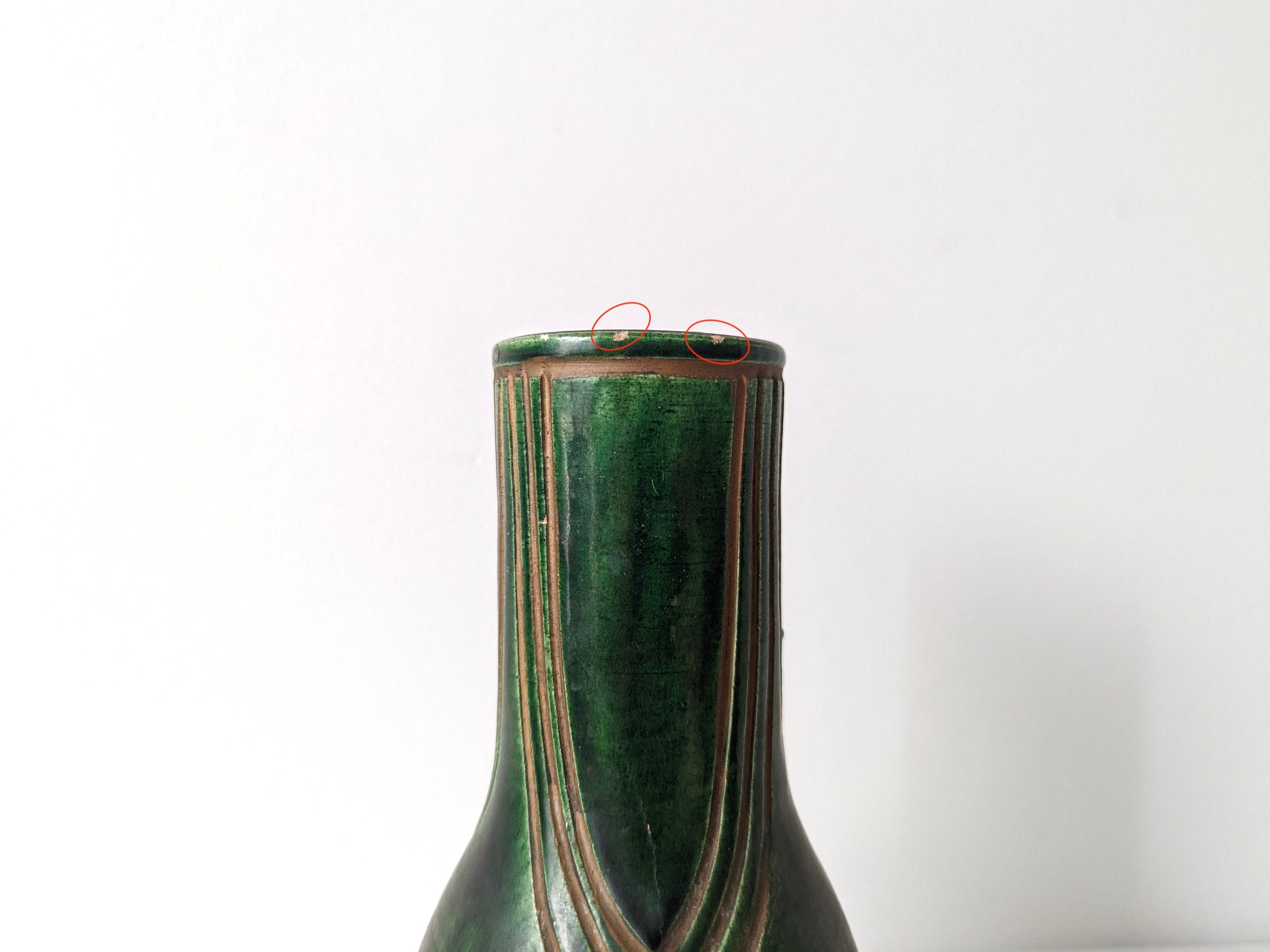 Green Japanese Vase Raku Ware Studio Pottery Etsy