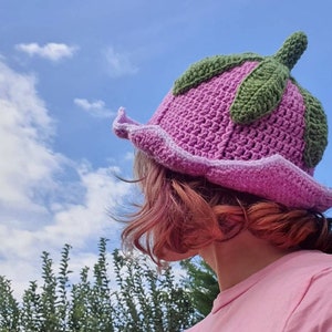 Tulip bucket hat flower purple rose