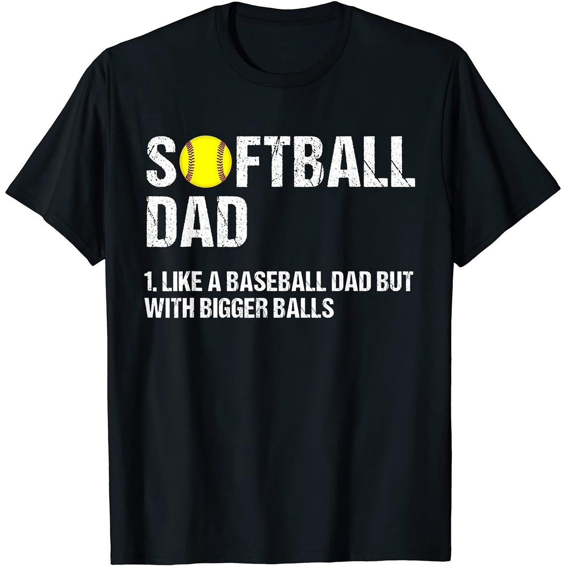 Softball Dad Shirt Like A Baseball But With Bigger Balls Etsy