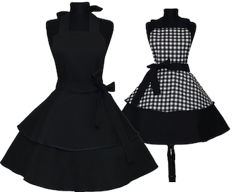 Black Retro Hostess Apron