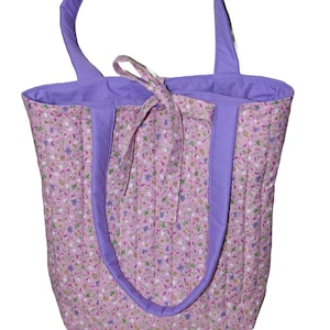 Floral Quilted Puffy Shoulder Tote Bag