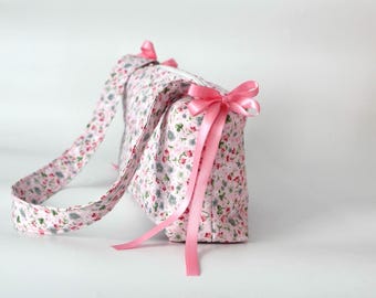 Quilted Floral Coquette Bow Bag