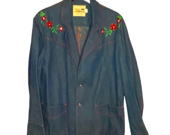 Vintage All Wear Embroidered Jean Jacket Size 44