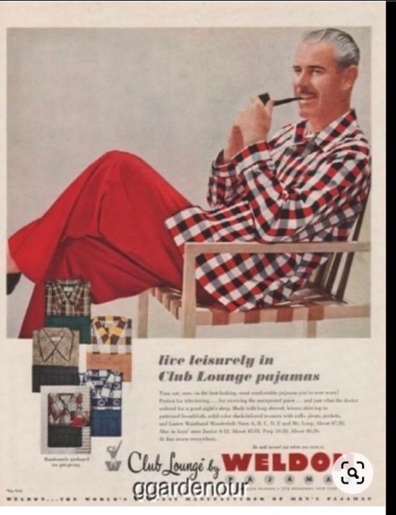 Vintage Rare Weldon 1951 Club Lounge Wear Pajamas
